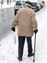 Senior Citizens using icespike to prevent slips and falls